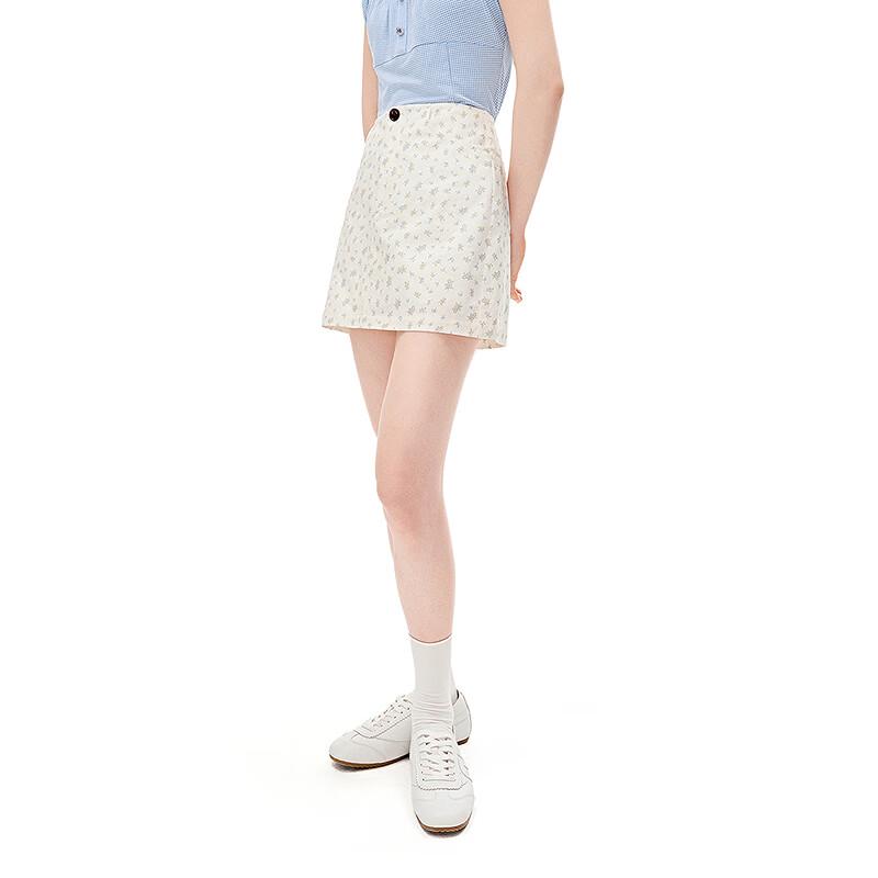 LEDING Floral Anti-Wardrobe Malfunction A-Line Skirt
