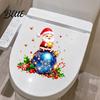 Holiday Gift for Friends Santa Claus Christmas Stickers PVC Waterproof Window Decals Wall Stickers Home Glass And Storefront Decoration,Festive