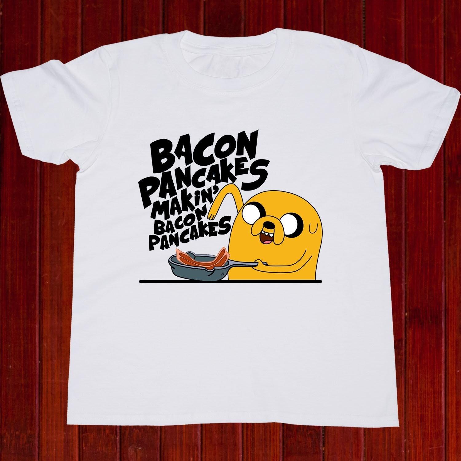 Jake the Dog Makin  Bacon Pancakes Retro Unisex T-shirt S-5XL XXXXL