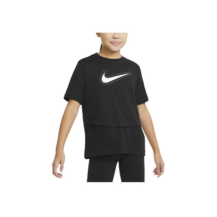 Nike Dri-Fit Trophy Logo Printed Crew Neck T-Shirt Kids Tops Black DA1096-010
