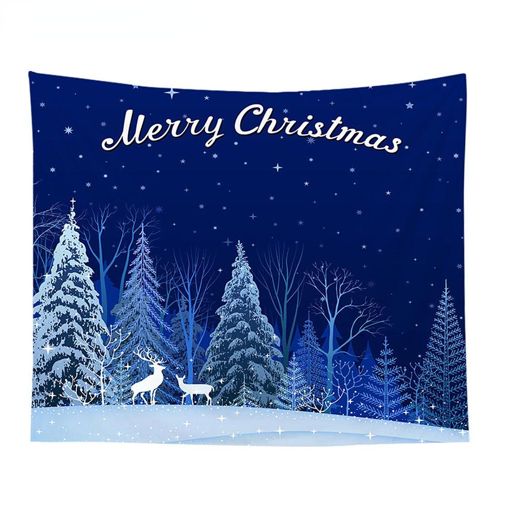 Winter Christmas Tree Decoration Santa Claus Print Pattern Tapestry Home Living Room Bedroom Wall Decoration Tapestry