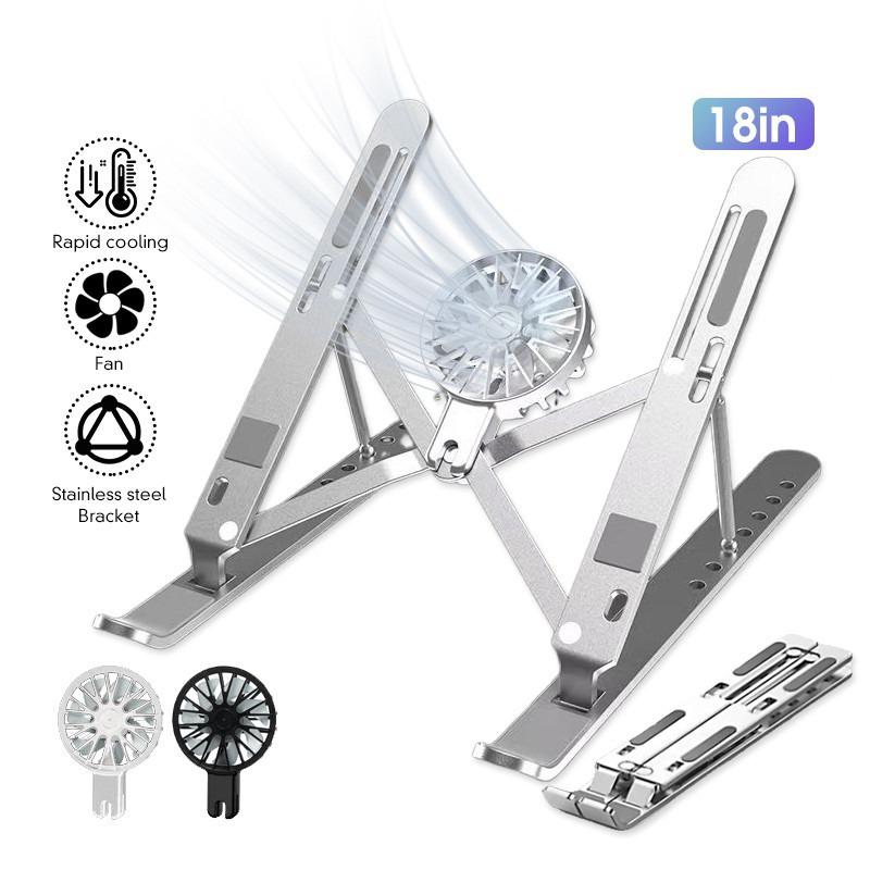 Tablet Stand Laptop Stand Notebook Holder Portable Aluminum Alloy Laptop Cooling Holder Fan Portable Laptop Cooling Holder