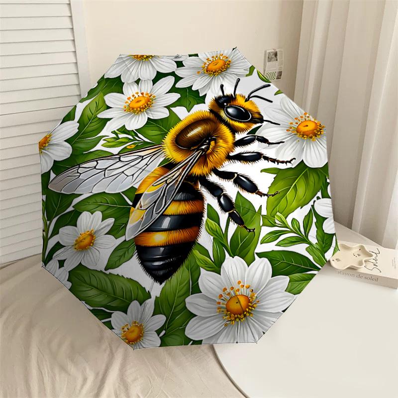 

1PC bee flowers Umbrella-8-Rib Reinforced, Automatic Open, Lightweight & Durable, Cute Fashion Accessory for Outdoor-P33