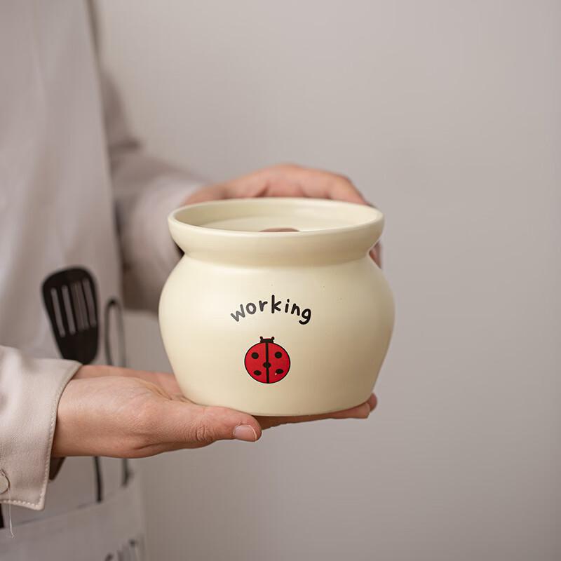Horned Pansy Individual Ceramic Stew Pot with Lid