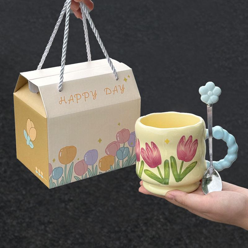 Hochwertige Tulpentassen, niedliche Keramiktassen, Geburtstagsgeschenke für Freundinnen und Freunde, praktische Souvenirs