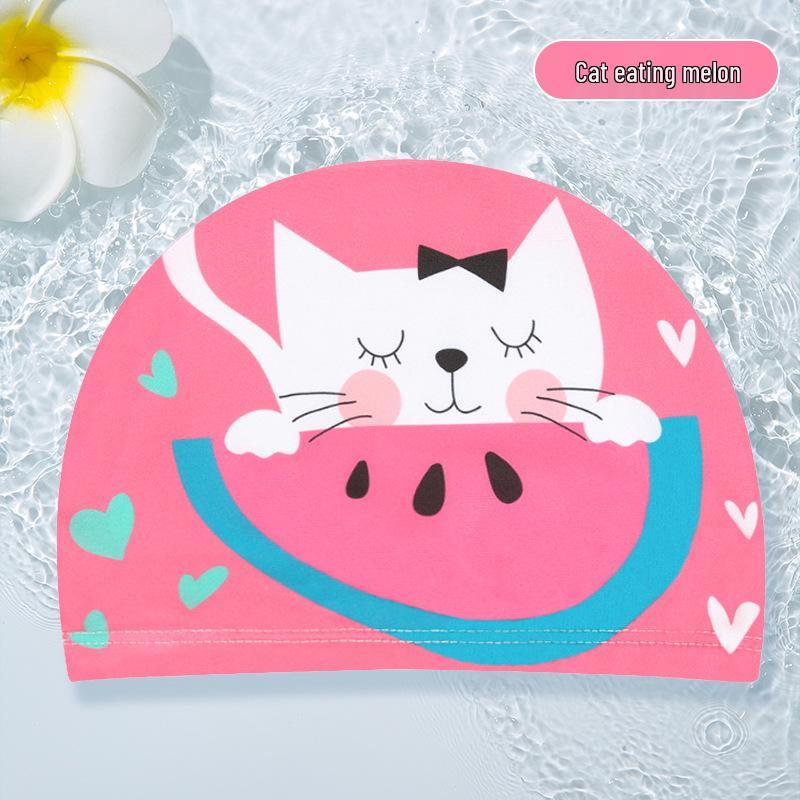 Dětská kreslená plavecká čepice s ochranou uší - Roztomilá, pohodlná a bezpečná pro chlapce a dívky