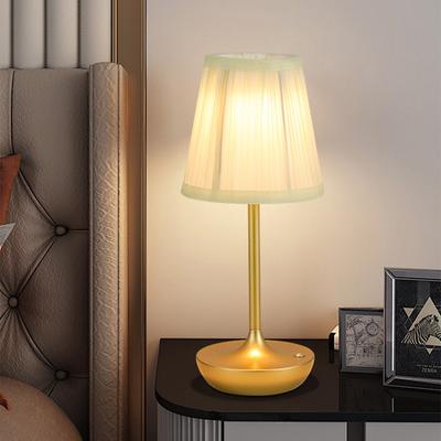 Retro Fabric Table Light Luxury Fabric Study Bedroom Restaurant Atmosphere Light Bedhead Decoration Rechargeable Led Desk Lamps