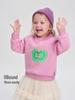 2025 Winter Kids' Fleece-Lined Cartoon Sweatshirt - Round Neck, Long Sleeve for Boys & Girls