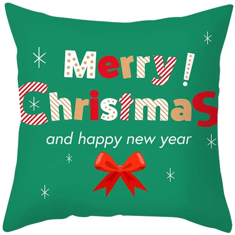 Christmas Cartoon Patterns Throw Pillow Cover With Short Plush Print For Living Room Sofa Decoration Cushion Cover Pillow Covers