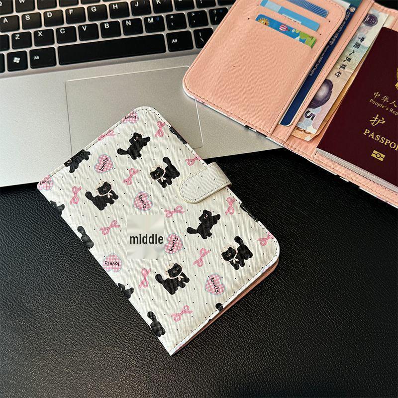 

Щенячий квітковий чохол для паспорта: Милий багатофункціональний тримач для подорожніх документів Standard - Fragile
