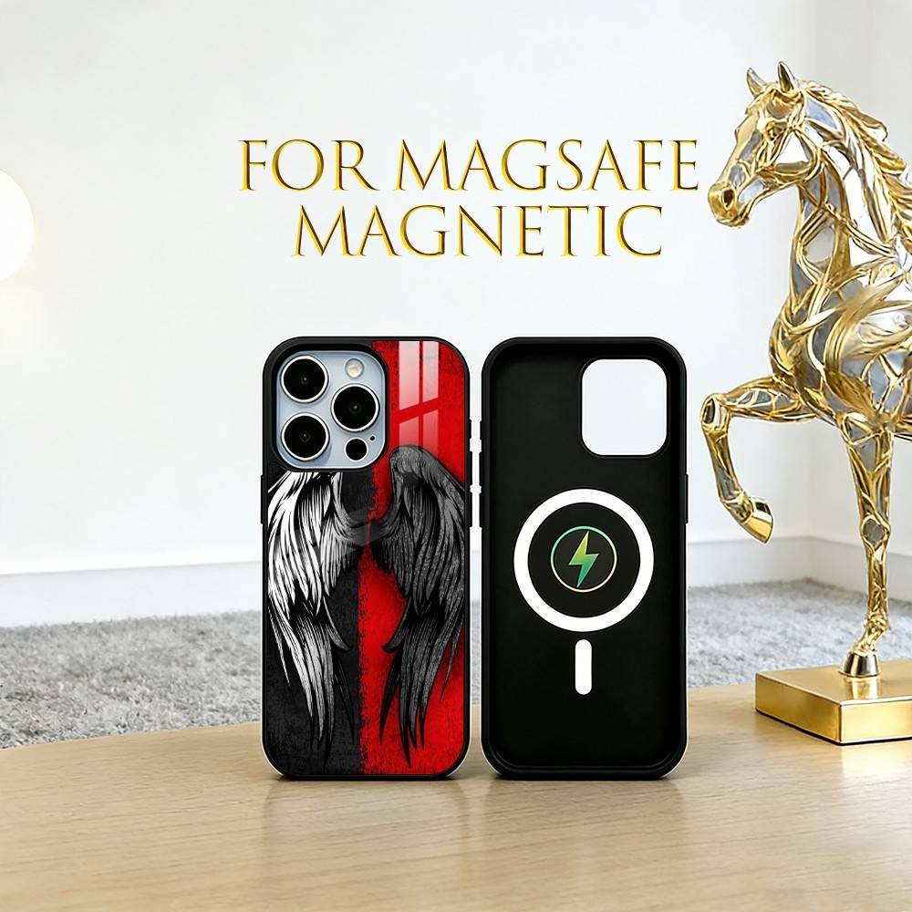 Angel wings Phone Case For iPhone17,16,15,14,13,12,11 Plus,Pro Magnetic with Magsafe Wireless Charging
