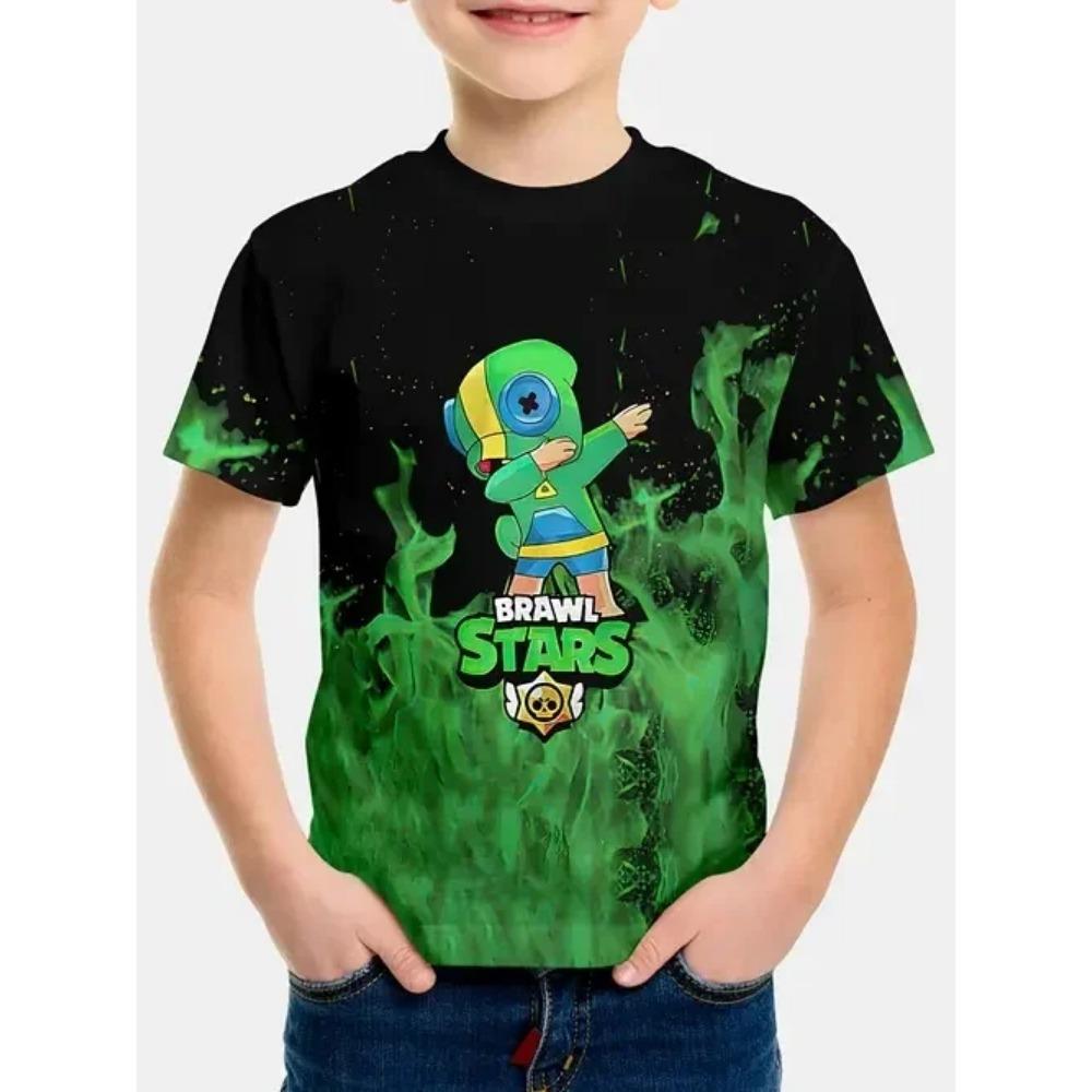 Children's Fun and Bizarre 3D Digital Printed Boys' Personalized Round Neck Short Sleeved T-shirt