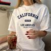 T-shirt da Donna Vintage California Los Angeles Stampa Grafica Manica Corta 100% Cotone Vestibilità Larga Casual Top Estivo