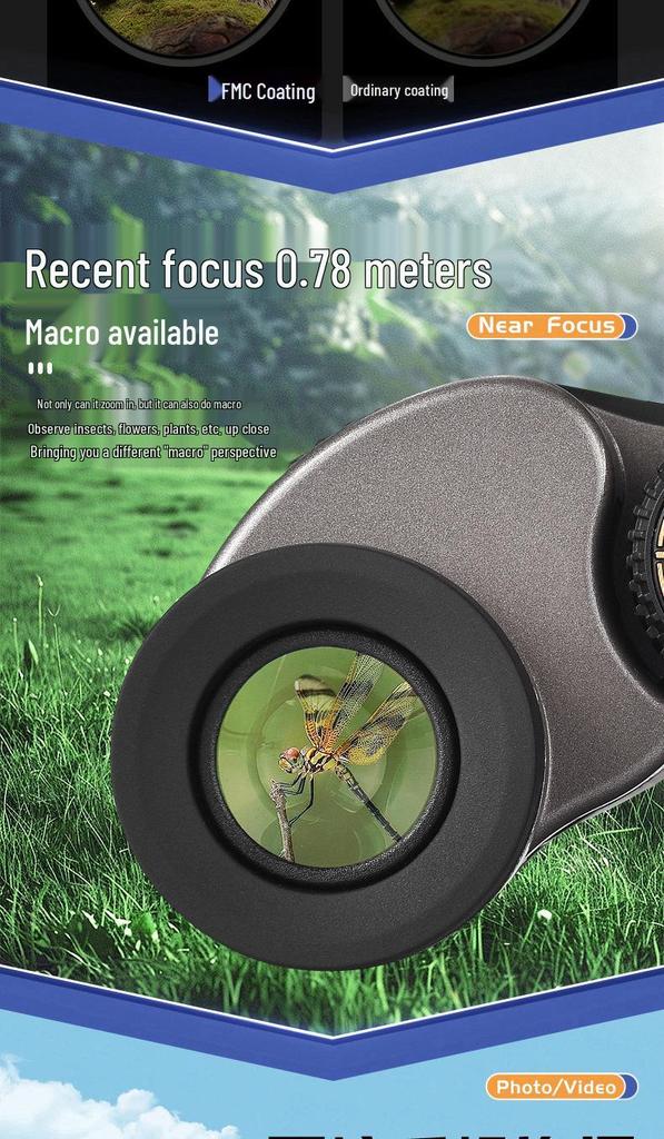 Jarnoon 10x32 HD Binoculars with FMC Coating for Low Light Night Vision and Outdoor Photography