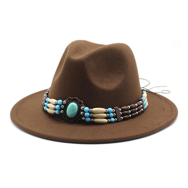 Jazz Hat Woolen Imitation Wool Felt Hat Neutral Versatile Top Hat Men'S And Women'S Cowboy Hats