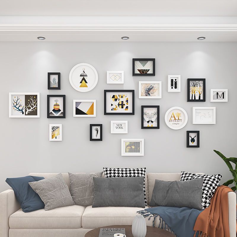 Simple Stylish Photo Wall Landscape Painting Decoration Creative Combination Display Wall Without Punching in The Living Room