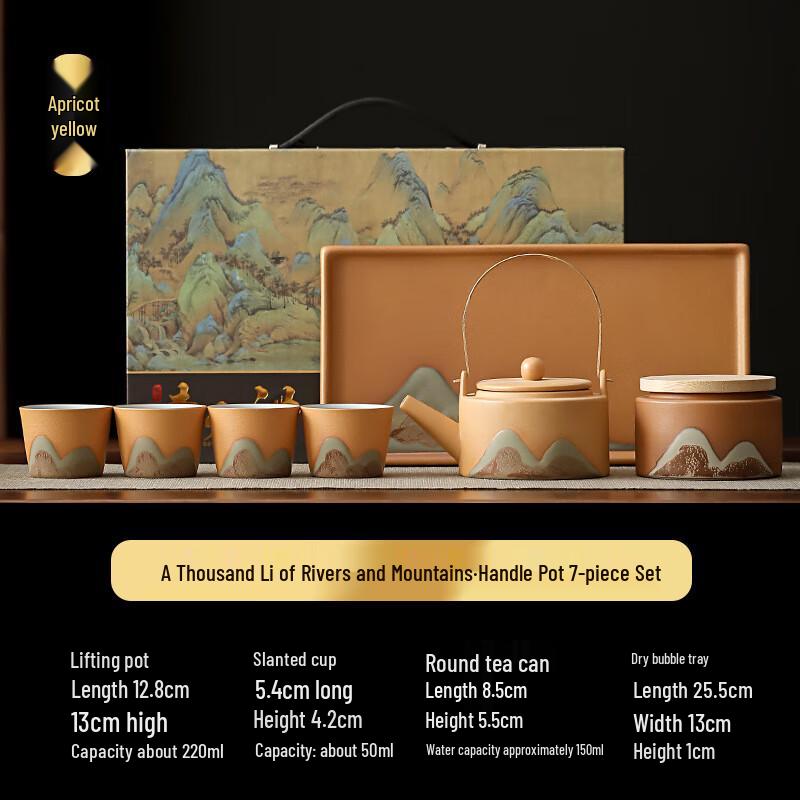 Thousand-Mile Rivers and Mountains Ceramic Tea Set