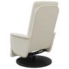 Recliner with Footrest Cream Synthetic Leather