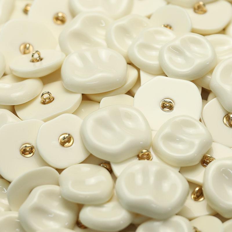 

5 шт. Высокие полимерные пуговицы Женский свитер Твидовый пиджак Пуговицы Двустороннее нейлоновое пальто Хлопковое пальто Пуговицы для одежды 2 #[14mmJH2536 Apple High Foot Buckle White]