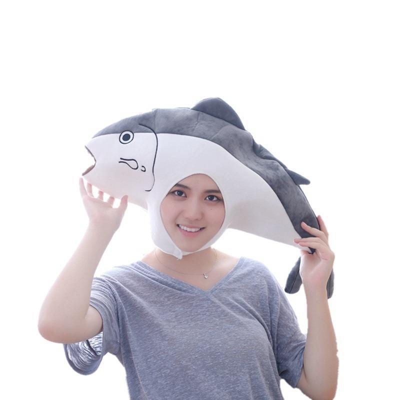 Cute plush, salted fish hood, salted fish hat, photo props, photo props, plush hood.
