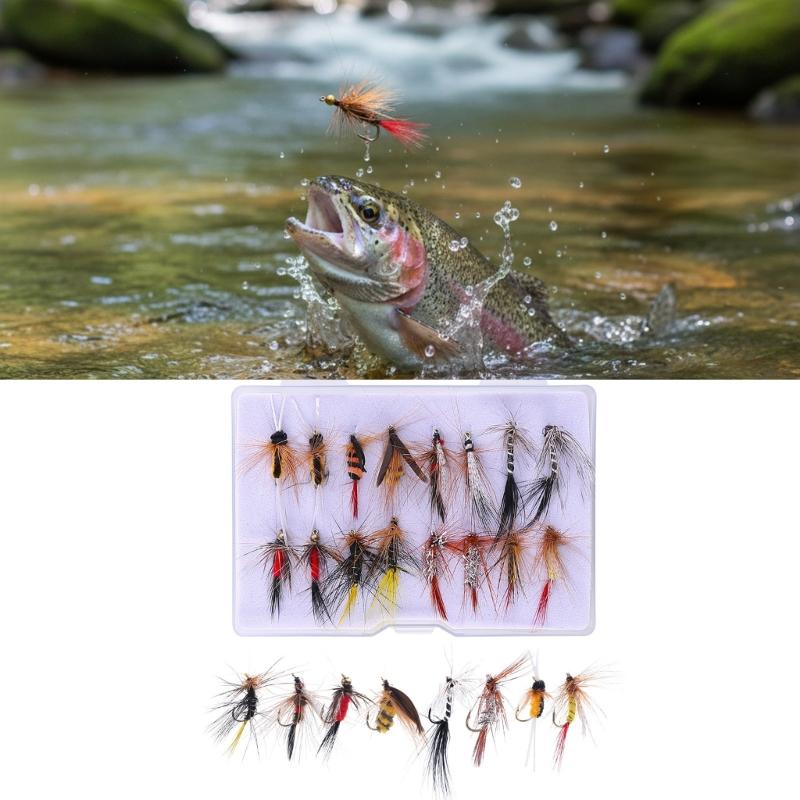 Realistic Softable Rubber Fishing Lures Set With Transparents Storage Box for Freshwaters Fly Fishing