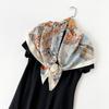 Fashionable Women’s Herringbone Silk Scarf, 90cm Square Shawl, Printed, Versatile Headscarf