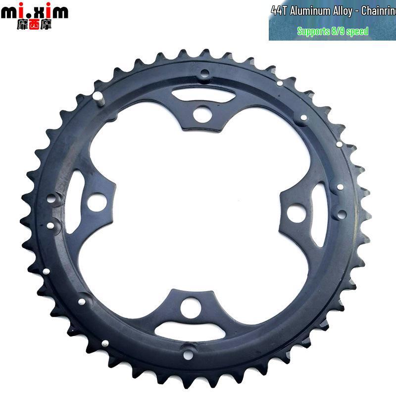 44T44 Teeth Black Aluminum Alloy Crankset Repair Disc, Compatible with Shimano Hollow Crankset