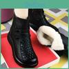 Toe Women Leather Soft Round Boots Casual Rubber Flat Short Boots Winter Fashion Warm Nonslip Ankle Boots Shoes