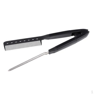 Glättkamm Haarbürste für Glätteisen Friseur – Schwarz