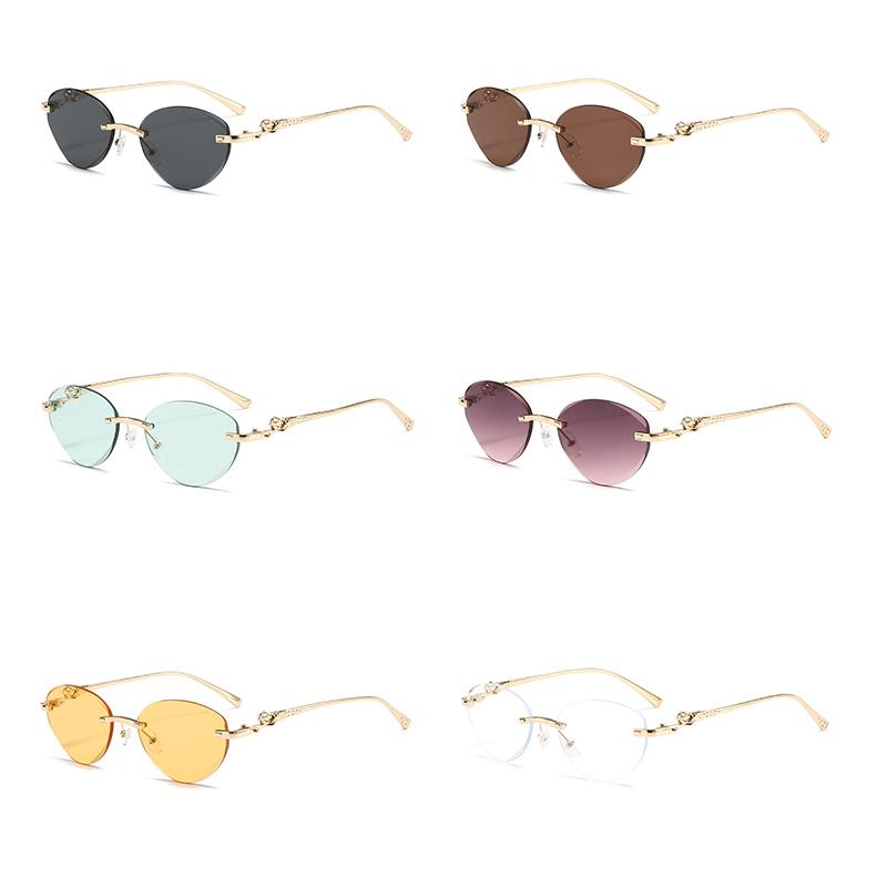 Xiaomi Women Rimless Oval Sunglasses UV400 Alloy Gold Temples Gradient Lens Luxury Fashion Shades