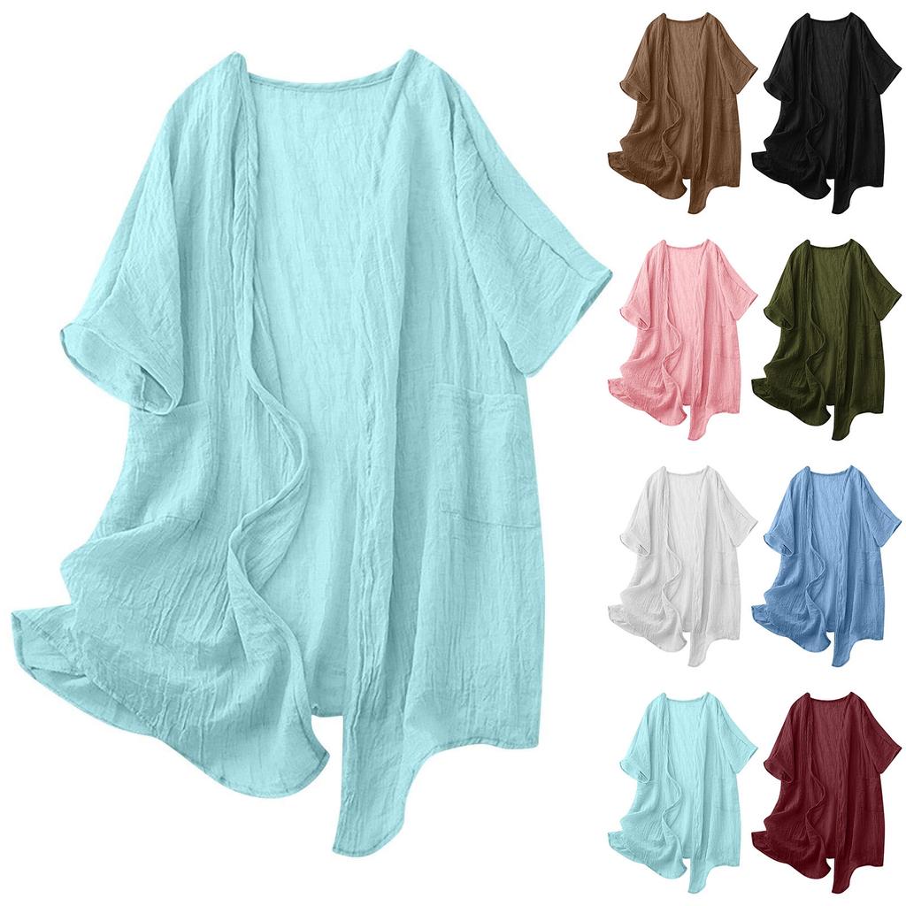 Womens Spring Tops Lightweight Open Front Cardigan Summer Shirts for Women Loose Fit Womens Summer Shirts Casual Style