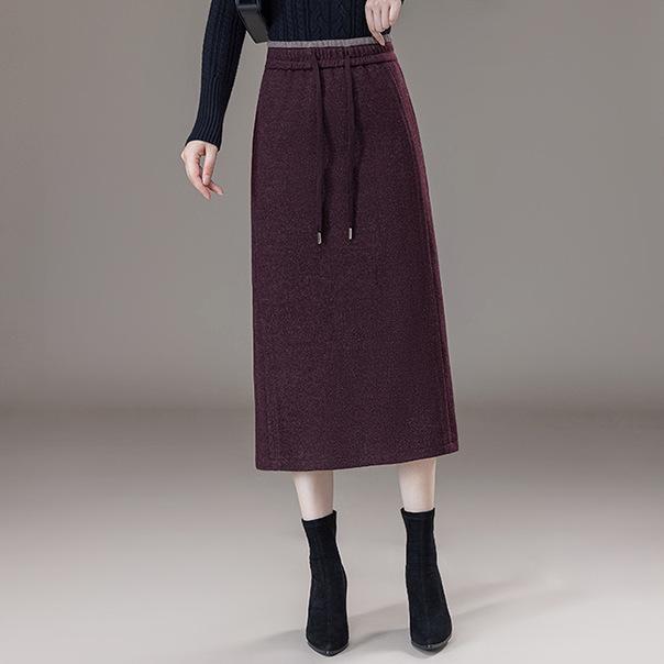 

Gray High-Waist A-line Skirt: Women s Autumn/Winter 2025 Fashion, Hip-Hugging and Stylish with Elegant Design. 31 (recommended for 135-145 lbs) пурпурно красный