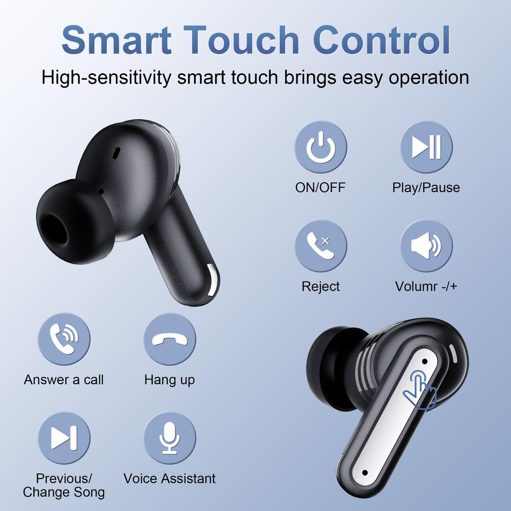 SP99 Wireless Headset With Digital Display Bluetooth-compatible Earbuds ANC ENC Noise Cancelling