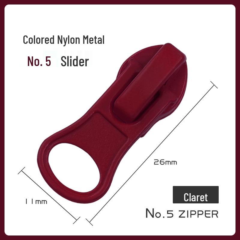 Nylon & Metal Zipper Pull for Jackets and Bags (No. 3 & No. 5)