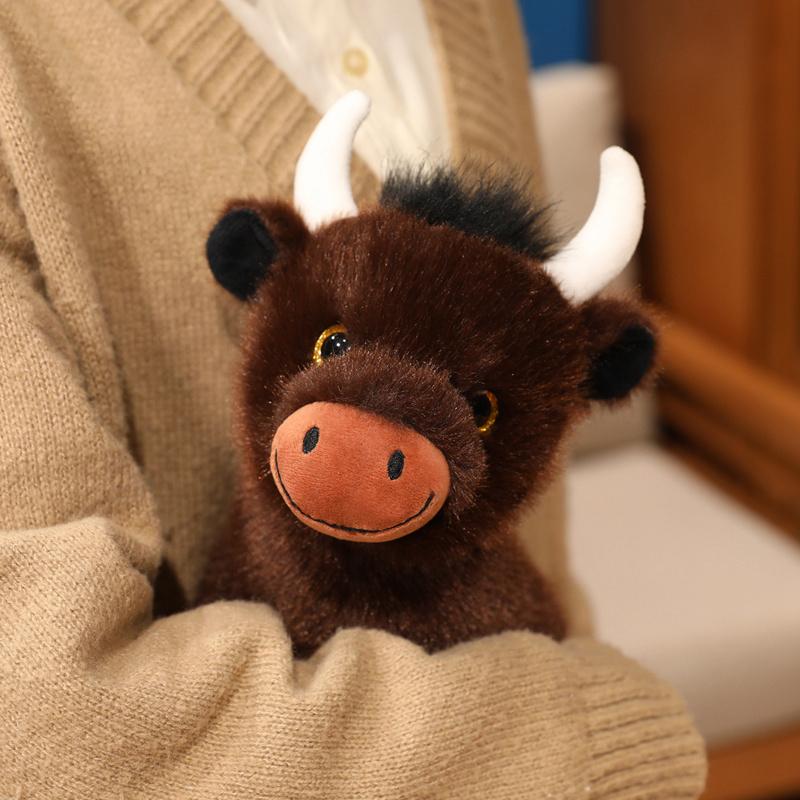 Heiß 1 Stück 27cm Niedliches Hochlandrind Plüschtier Lebensechtes Rind Stofftierpuppe Klassisches Geschenk für Kinder Ranch Souvenirs