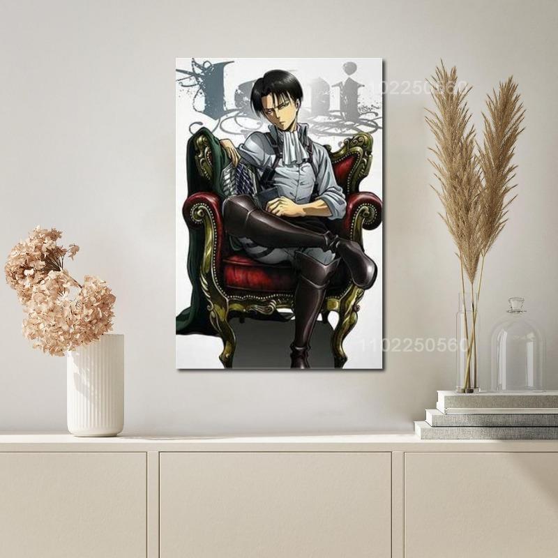 

Леви Акерман аниме декоративная картина на холсте x настенный художественный постер для гостиной спальни домашнего декора 21cm×30cm NoFrame