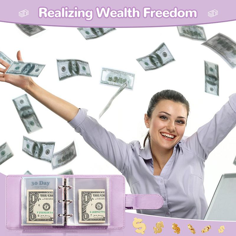 Koperty wielokrotnego użytku do wyzwania oszczędzania pieniędzy Wyzwanie 30-dniowe Koperty Torby oszczędnościowe