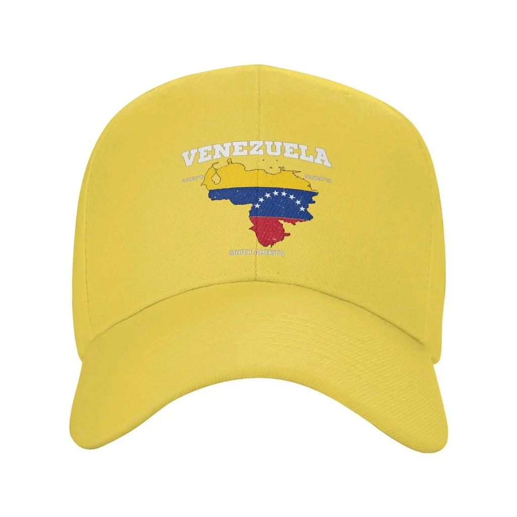 Men WomenVenezuelan Flag Map Hats Retro Baseball Caps Adjustable Casual Wear