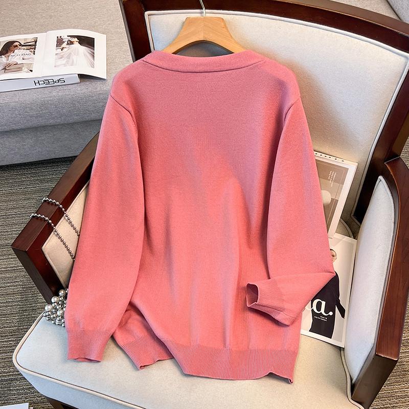 Plus Size Women's Loose Knit Cardigan Sweater, Bust 150/160, Size 350/8506