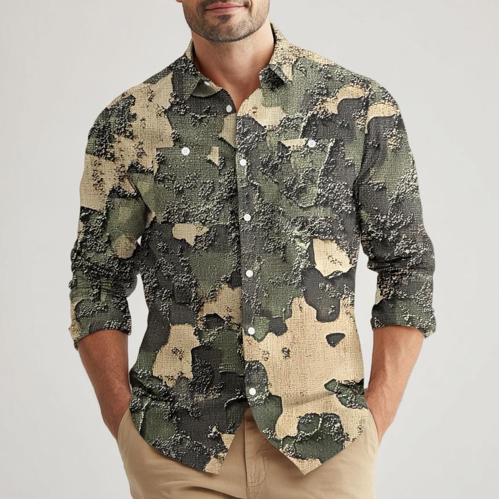 Men's Loose Classic Lapel Multi-pocket Industrial Work Shirt Top