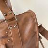 Faux Leather Duffel Bag Women's Fashion Shoulder Tote with Front Zip Pocket