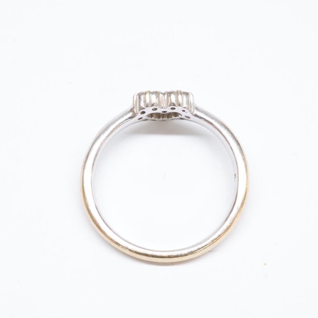 PonteVecchio K18WG 0.12 Heart Diamond Ring ring White goldUsed