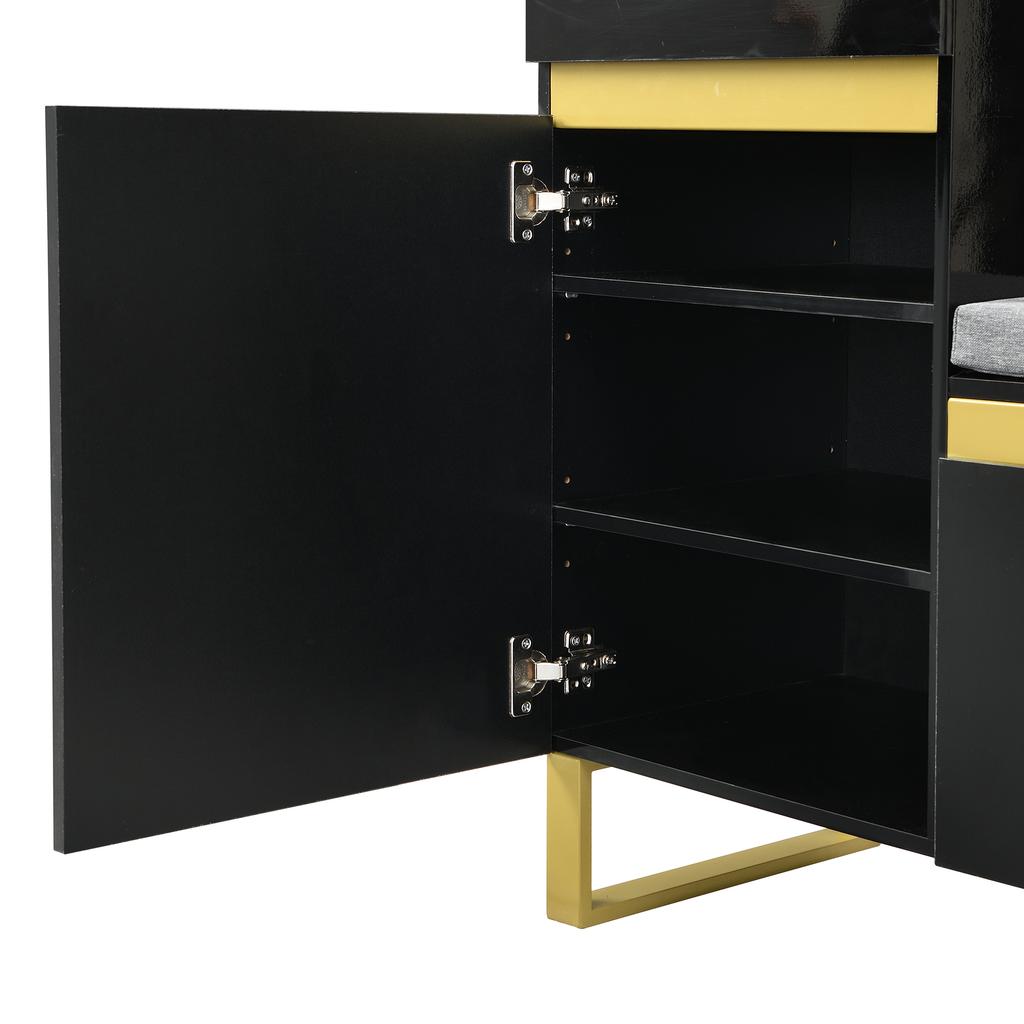 Shoe Cabinet with Large Capacity for Entryway, Multi-Tier Storage Cabinet, Modern Minimalist Entryway Cabinet, Home Organizer with Drawers and Doors.