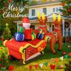 8.2FT Inflatable Toy Santa Sleigh Reindeer Gift Bag Xmas Yard Lawn Party Decoration LED Lit Christmas Home Supplies Ornament
