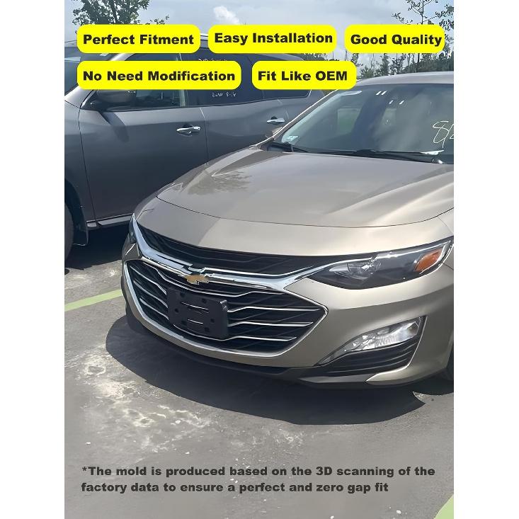 FASTCHE Front License Plate Frame Compatible with Chevy Malibu 2019 2020 2021 2022 2023 2024 2025 Front Bumper License Plate Holder Mounting Bracket