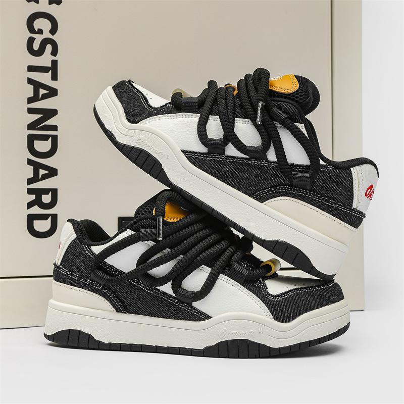 Autumn and winter new products fashion four seasons color matching bread couple board shoes ins men's and women's casual shoes board shoes