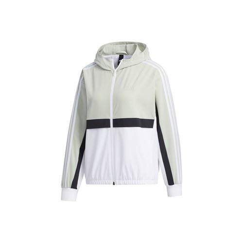 adidas color-block striped sports hooded jacket for women, fluorescent yellow S флуоресцентный желтый