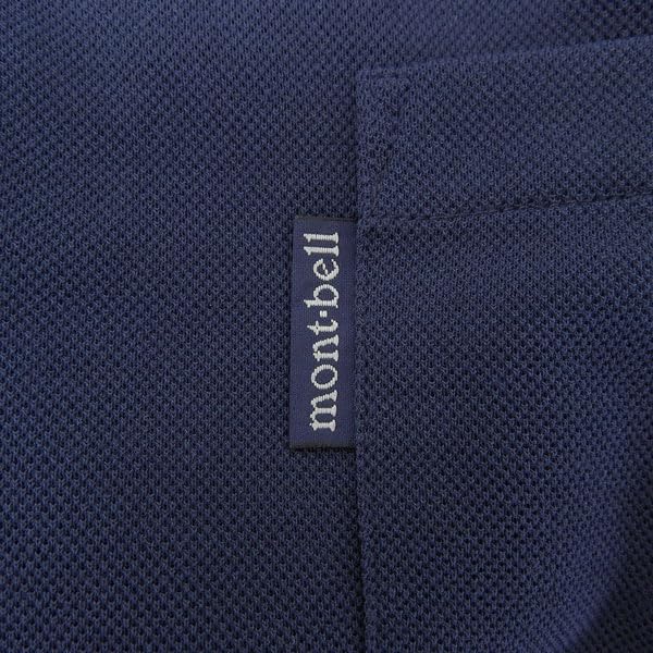 Polo Short Wickron Polo Shirt 1114228 [Montbell] Men's Shirt, Piqué Knit, Sleeve, WIC. (Navy (DKNV)/S)