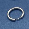 1 pièce Boucle d'oreille ronde lisse pour piercing Couleur argent Acier inoxydable Simple Boucle d'oreille homme pour le shopping