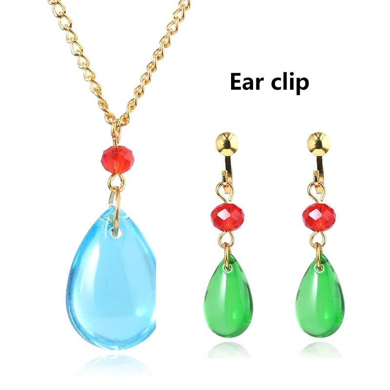 Japanese Cartoon Howl's Moving Castle Necklace Magicians Howl Blue Costumes Pendant Necklaces Women Men Cosplay Jewelry